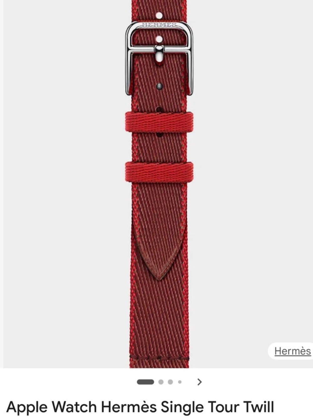 Hermès Red Twill Single Tour Apple Watch Strap